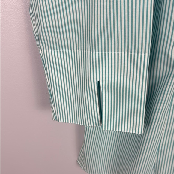 Lands' End Aqua and White Striped Blouse Size 16T - Picture 5 of 10